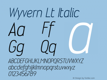 Wyvern Lt Italic Version 0.1; 2001图片样张