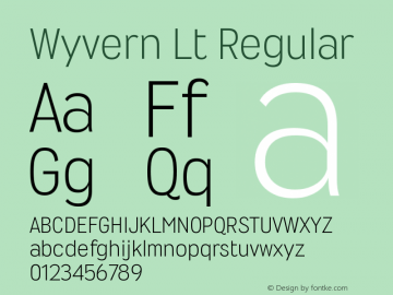 Wyvern Lt Regular Version 2.001 Font Sample