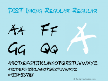 DIST Inking Regular Regular Version 3.5 (Aug 25, 2008) Font Sample