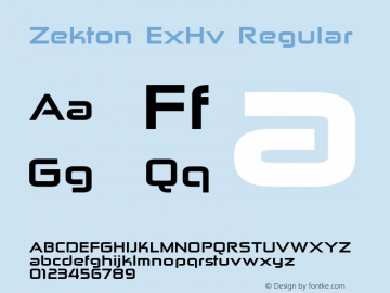 Zekton ExHv Regular Version 3.000 Font Sample