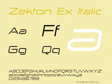 Zekton Ex Italic Version 4.001图片样张