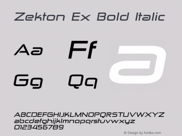 Zekton Ex Bold Italic Version 4.001图片样张