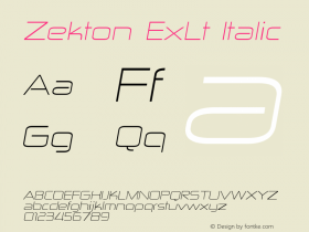 Zekton ExLt Italic Version 3.000图片样张