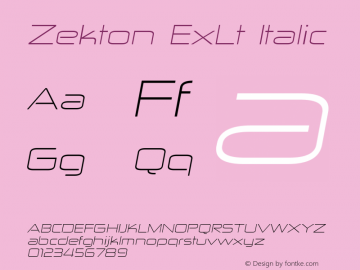Zekton ExLt Italic Version 4.001图片样张