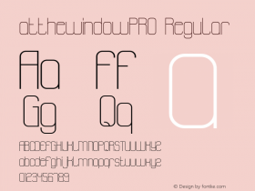 atthewindowPRO Regular Version 001.000 Font Sample