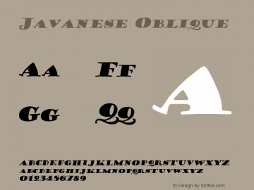 Javanese Oblique 1.0 Sat Oct 08 14:05:42 1994图片样张