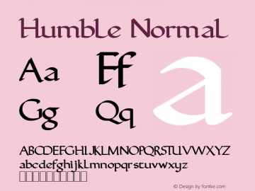 Humble Normal 1.0 Tue Oct 04 14:14:36 1994图片样张