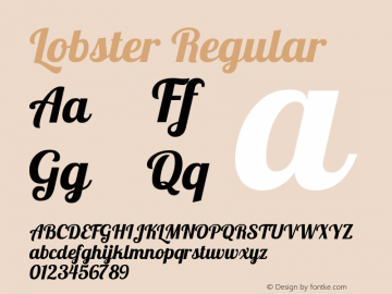 Lobster Regular Version 1.004 Font Sample