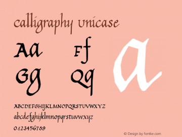 Calligraphy Unicase Version 1.0 Font Sample