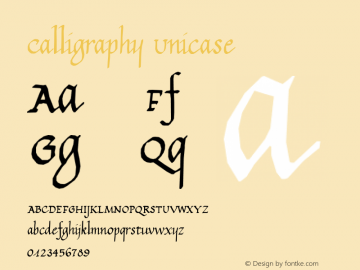 Calligraphy Unicase Version 1.0 Font Sample