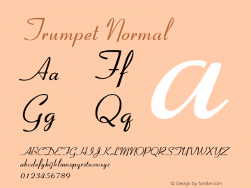 Trumpet Normal 1.0 Sat Sep 10 16:50:32 1994 Font Sample