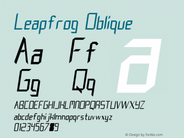 Leapfrog Oblique 1.0 Tue Sep 13 19:07:03 1994 Font Sample