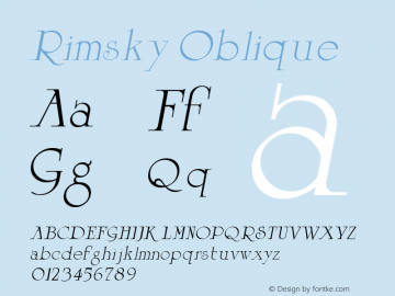 Rimsky Oblique 1.0 Mon Sep 26 10:37:16 1994图片样张