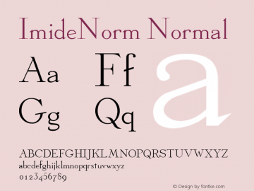 ImideNorm Normal 1.0 Tue Oct 11 16:09:02 1994 Font Sample