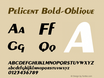 Pelicent Bold-Oblique 1.0 Sat Sep 10 12:47:29 1994图片样张