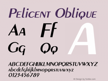 Pelicent Oblique 1.0 Sat Sep 10 12:46:06 1994图片样张