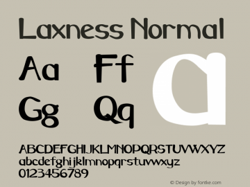 Laxness Normal 1.0 Sat Oct 01 14:27:23 1994 Font Sample