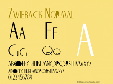 Zwieback Normal 1.0 Sat Oct 08 18:00:12 1994 Font Sample