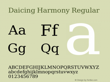 Daicing Harmony Regular Version 3.02 September 26, 2008 Font Sample