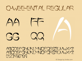 o-wee-ental Regular Version 1.00 September 21, 2008, initial release Font Sample