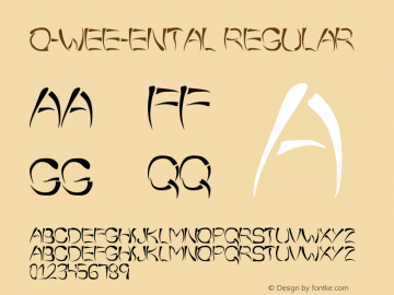 o-wee-ental Regular Version 1.00 September 21, 2008, initial release图片样张