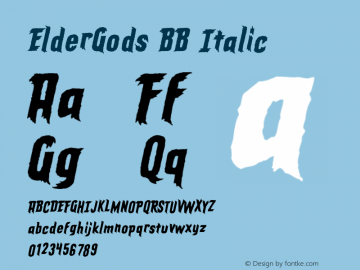 ElderGods BB Italic Version 1.000图片样张