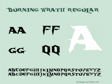Burning Wrath Regular Version 001.000 Font Sample