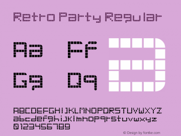 Retro Party Regular Version 1.0 Font Sample