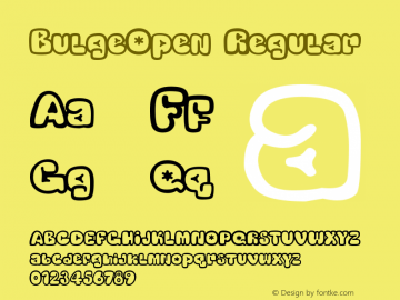BulgeOpen Regular Version 2.00 May 03, 2006, initial release Font Sample