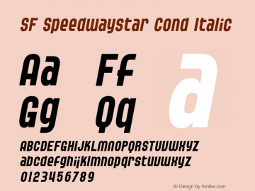 SF Speedwaystar Cond Italic Version 2.0图片样张