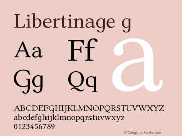 Libertinage g Version 1.0; 2008; OFL relea Font Sample