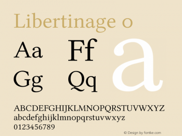 Libertinage o Version 1.0; 2008; OFL relea Font Sample