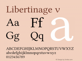 Libertinage v Version 1.0; 2008; OFL relea Font Sample