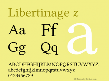 Libertinage z Version 1.0; 2008; OFL relea Font Sample