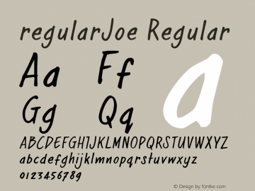 regularJoe Regular Macromedia Fontographer 4.1 22-9-2006 Font Sample