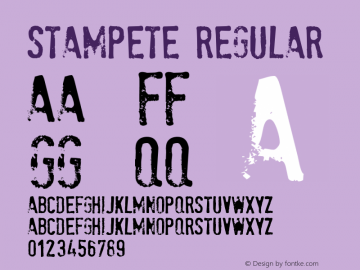 stamPete Regular Macromedia Fontographer 4.1 3-11-2006 Font Sample