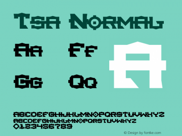 Tsa Normal Version 1.0 Font Sample