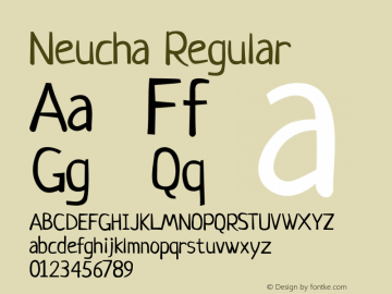 Neucha Regular Version 1.000 2008 initial release Font Sample