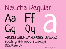 Neucha Regular Version 001.001 Font Sample