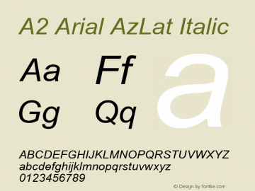 A2 Arial AzLat Italic 2图片样张