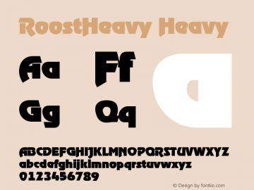 RoostHeavy Heavy Version 001.001 Font Sample