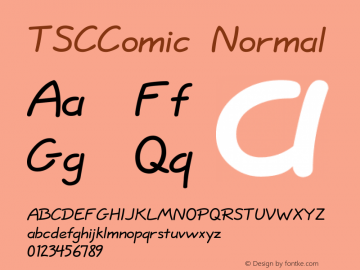 TSCComic Normal 1.0 Sun Sep 06 21:45:16 1999 Font Sample