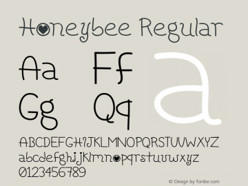 Honeybee Regular Version 001.000图片样张