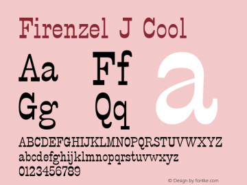 Firenzel J Cool newest version: 05-1996 Font Sample
