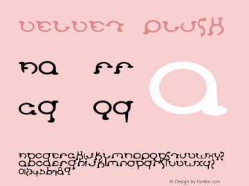 VELVET PLUSH Version 001.000 Font Sample