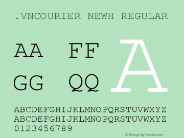 .VnCourier NewH Regular MS core font:v1.00 Font Sample