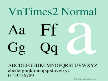 VnTimes2 Normal 001.007 Font Sample