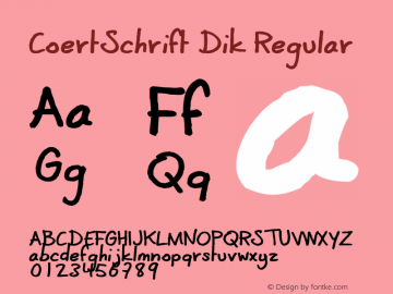 CoertSchrift Dik Regular 001.000 Font Sample