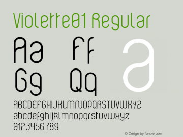 Violette01 Regular Version 1.000 Font Sample