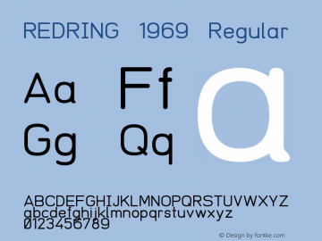 REDRING 1969 Regular Version 1.003 2012 Font Sample
